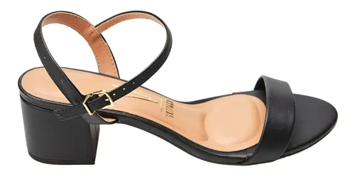 Sandália Feminina Salto Médio Preto Vizzano