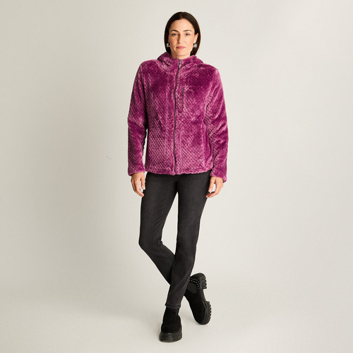 Polerón Polar Waffle Magenta Mujer Moda Invierno Hasta Xxxl