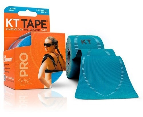 Set De 20 Tiras Pro Precortadas Kt Tape Color Azul Láser