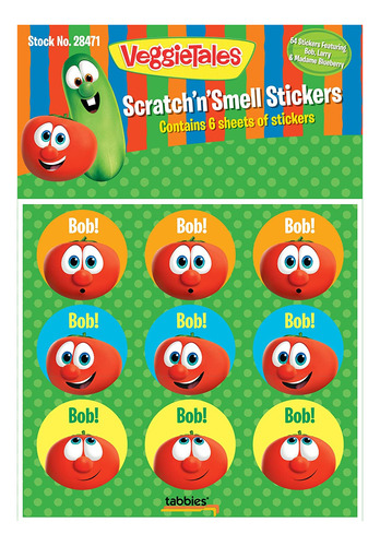 Tabbies Veggietales Scratch N Olor Pegatinas, Colores/aromas