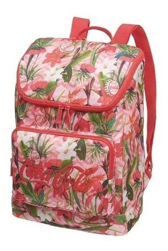 Mochila Costas Coca Cola Enjoy Pacific Cor Vermelho Desenho do tecido Coca-Cola Floral