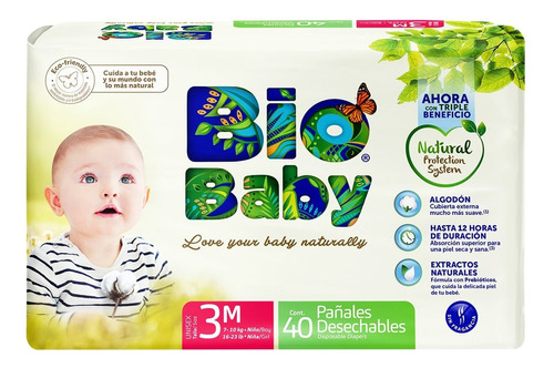 3 Pack Pañal Bio Baby Talla 3 40 Pza Género Sin género Talla Mediano (M)