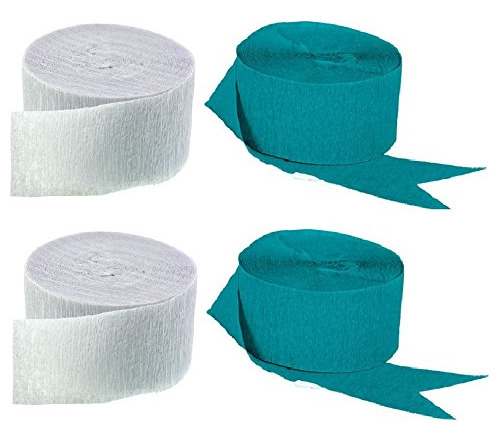 Crepe Serpentina Papel (2 Rollo Cada Color Verde Azulado Ee