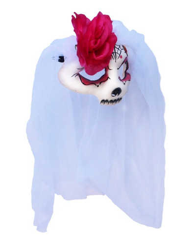 Antifaz Catrina Con Belo Blanco Disfraz Halloween Fiesta