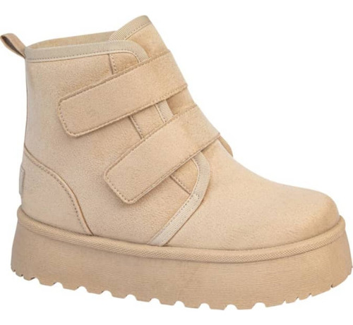 Bota Invernal Forro Peluche Mujer Pink By Price Shoes Beige