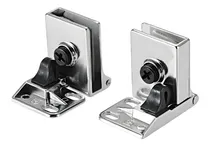 Comprar Par de Bisagras para Vitrinas de Vidrio 4 a 6 mm Acabado Cromado No requiere Perforación con Retén de Cierre Instalación en Esquinas para Muebles con Puertas de vidrio Inomax IM8043