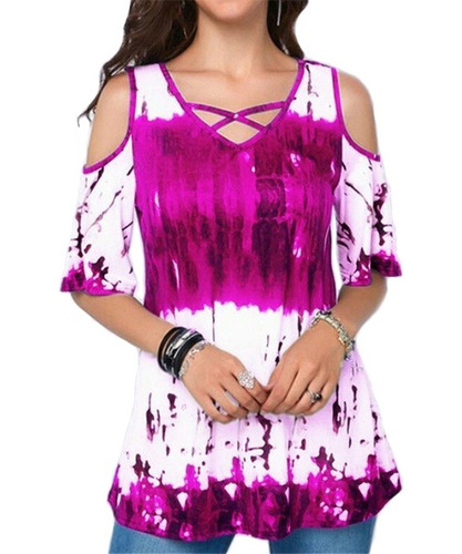 Collar Femenino V Impresión De La Chaqueta De Color Mixto