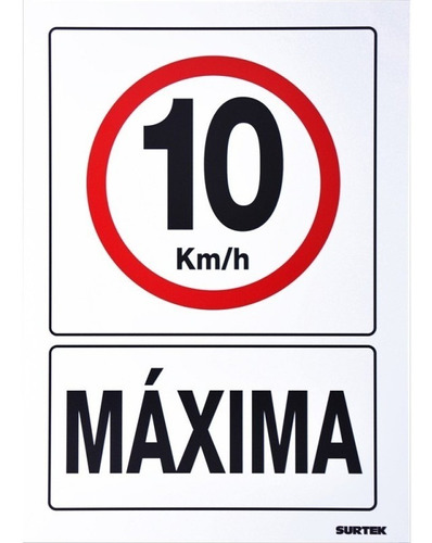 Kit 3 Piezas Señal 10 Km/h Máxima Surtek - Ses50 /v