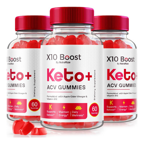 Paquete De 3 Gomitas X10 Boost Keto Acv Para Perdida De Peso