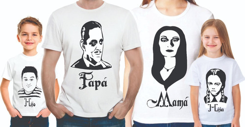 Kit De 4 Playeras De La Familia Addams, Halloween