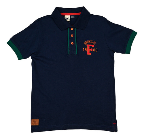 Playera Polo Ferrioni De Bebé Manga Corta Color Marino