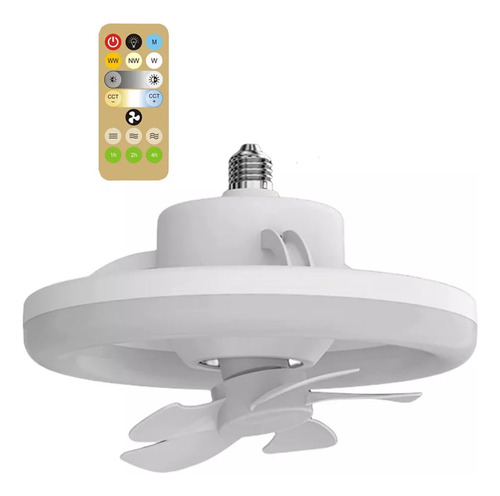 Ventilador De Techo Ajustable Con Luz, Lámpara Led 36 E27