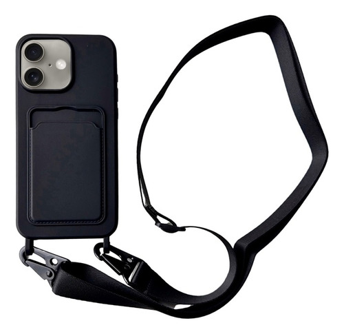 Capinha Para iPhone Silicona Elegante Com Porta-cartões