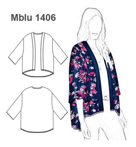 Molde, Patrón Blusa Kimono Mujer