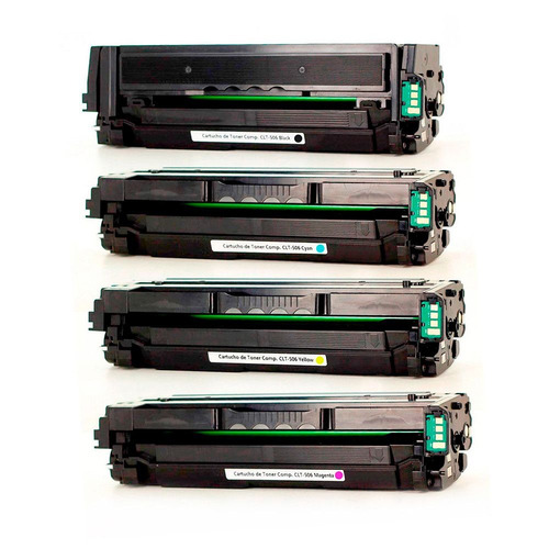 Kit Color Toner Compatível Para Samsung Clp-680nd Clx-6260fr Tinta Preto Ciano Amarelo Magenta