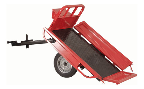 Kawashima TC 500-B Reboque agrícola de 500 kg com microtrator Vermelho/Preto
