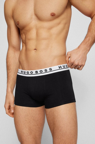 Calzones Boxer Trunk Hugo Boss 3 Pack Algodón Negro Original