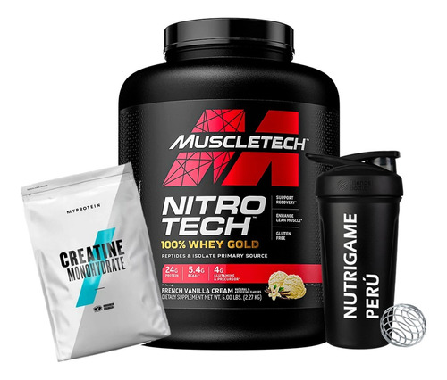 Pack Nitrotech Whey Gold 5 Lb + Creatina Myprotein 250 Gr