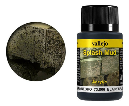 Tinta Vallejo Weathering Effects Black Splash Mud 73806