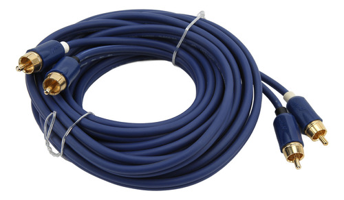 Cable De Audio Rca De 5 Metros, Elástico, Azul, De Cobre Pur