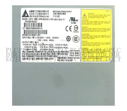 New Delta Dps-600ub A 623193-001 632911-001 Power Supply Ccf