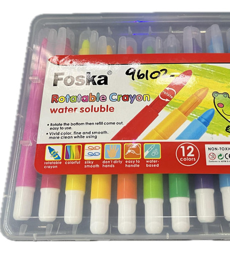 Crayón Soluble En Agua Para Niños, 12 Colores