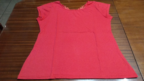 Remera Coral Con Aplique T L/xl Con Det  Mabel