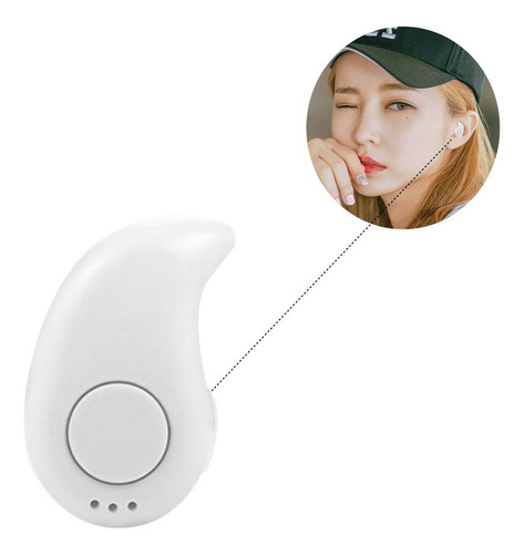 Mini Fone De Ouvido Via Bluetooth 4.0 Universal Cor Branco