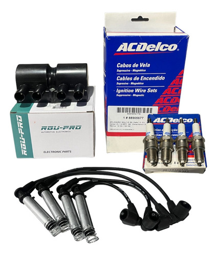 Kit Cables + Bujias + Bobinas Chevrolet Corsa 1.6 8v 4 Pin