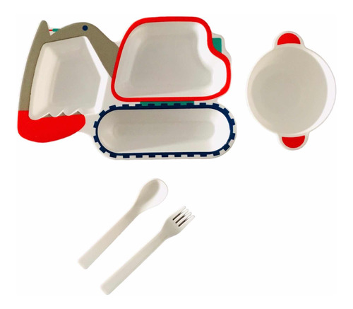 Set De Plato Comida 4 Accesorios Para Niños