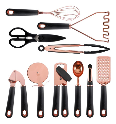 Set De Utensilios De Cocina Cook Con Color Cobre Y Acero Ino