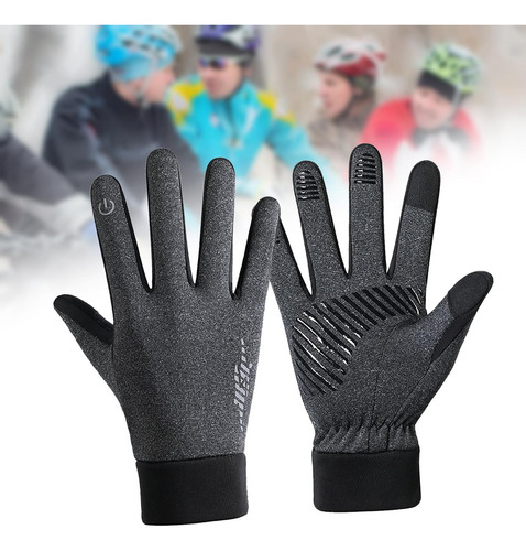 Guantes De Invierno Antideslizantes Y Cálidos Para Gris M
