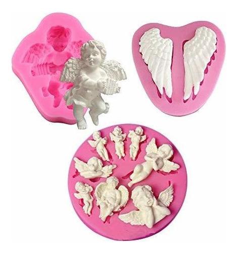 Molde - Hiparty 3pcs-set Mini Angel Baby & Wings Fondan