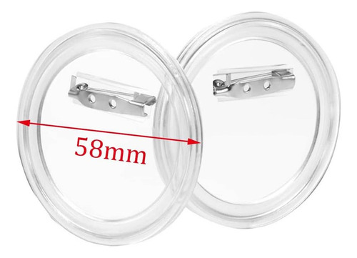 Zyamy 12pcs Botón Acrílico Insignia Con Pin Pulgada Clear En