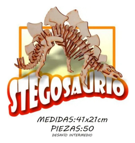 Maqueta 3d Dinosaurio Stegosaurio Corte Laser Madera P Armar