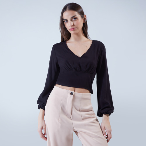 Blusa Mujer Ostu M/l Negro Viscosa 40120813-10