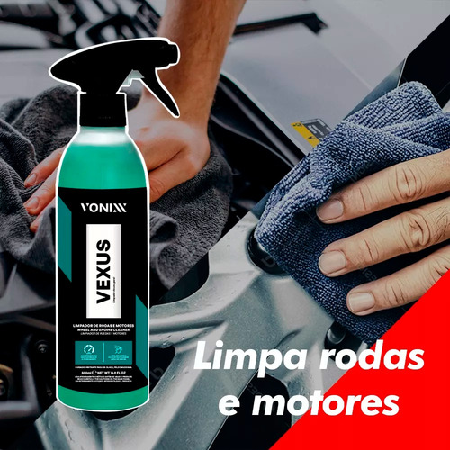 Vexus 500ml Vonixx E Pincel Limpa Rodas E Motor Sem Esforço