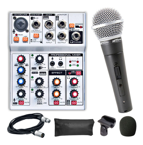 Kit Home Estudio Consola Usb Microfono Cable Streaming Cuota