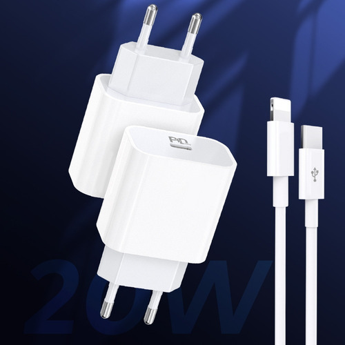 Imagen 4 de 5 de Cargador Pd20w + Usb Tipo C Lightning Para iPhone iPad Rapid