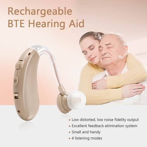Audífono Ortopédico Sordera Recargable Beige