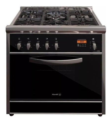 Imagen 1 de 1 de Cocina Morelli Cristal 900 a gas/eléctrica 5 hornallas acero inoxidable 220V puerta con visor