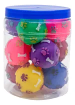 Comprar Pote 12 Bolas Mini Pata Osso Pet Vinil 60 Mm Brinquedo Vinil