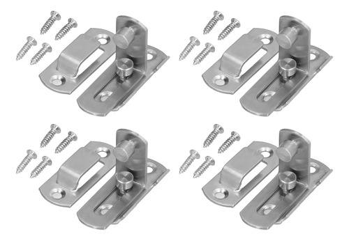 Fechos De Porta Em Ângulo Reto, 4 Conjuntos Flip Sliding Sil