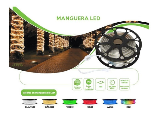 Imagen 8 de 10 de Manguera Led 25 Mts (5050) Luz Blanca Para Exterior