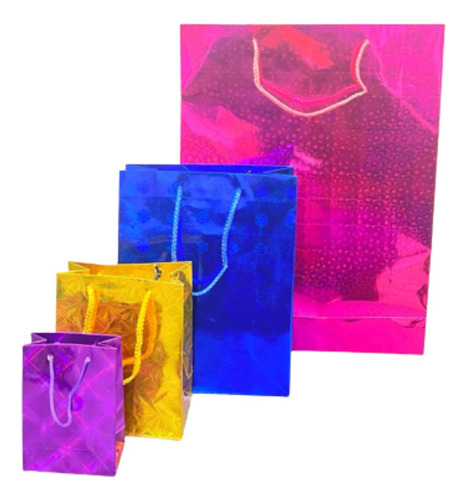 Bolsas De Color Hologramada De Regalo Nº5 29x39 Colores