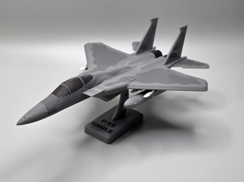 Kit Card Avion F-15 - Modelo Maqueta Para Armar - Mundo3d.sr Plateado