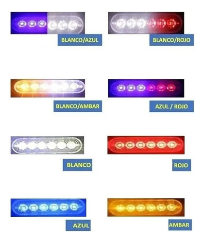 8pc 6led Luz Estroboscópica Flash Emergencia Advertencia Luz