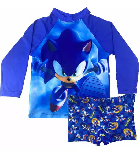 Conjunto Infantil Masculino Sonic Verão Juvenil Linha Top