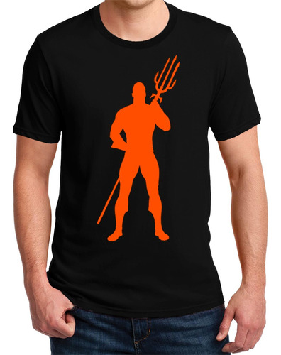 Remeras Aquaman Silueta Celeste Comic Superheroe