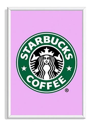 Rdg - Cuadro Starbucks Personalizado Marco Vidrio 30x40 Cms.